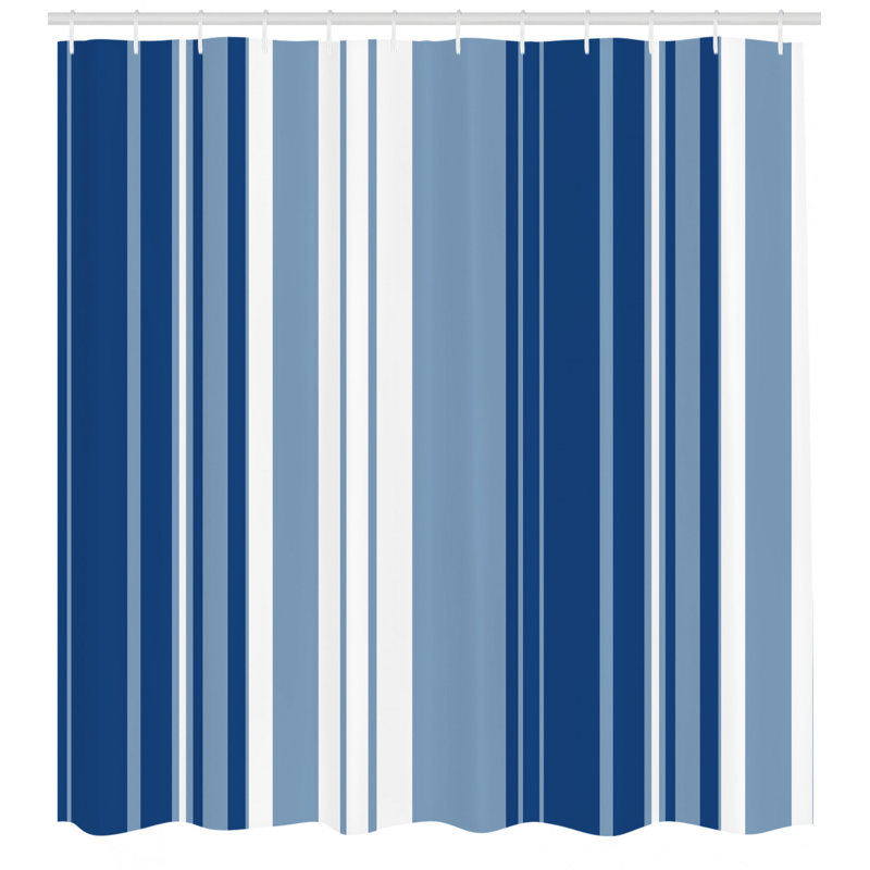 Striped Shower Curtain with Hooks Included, 70" H x 69" W