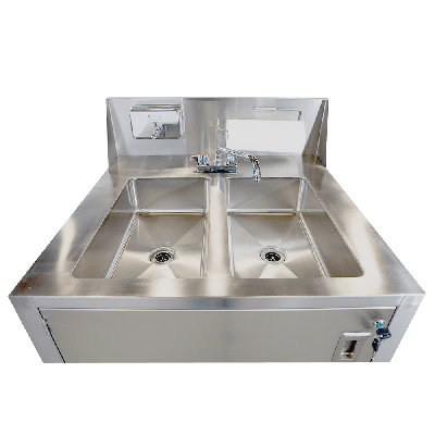 32'' L x 29.5'' W Stainless Steel Portable Handwash Station with Faucet