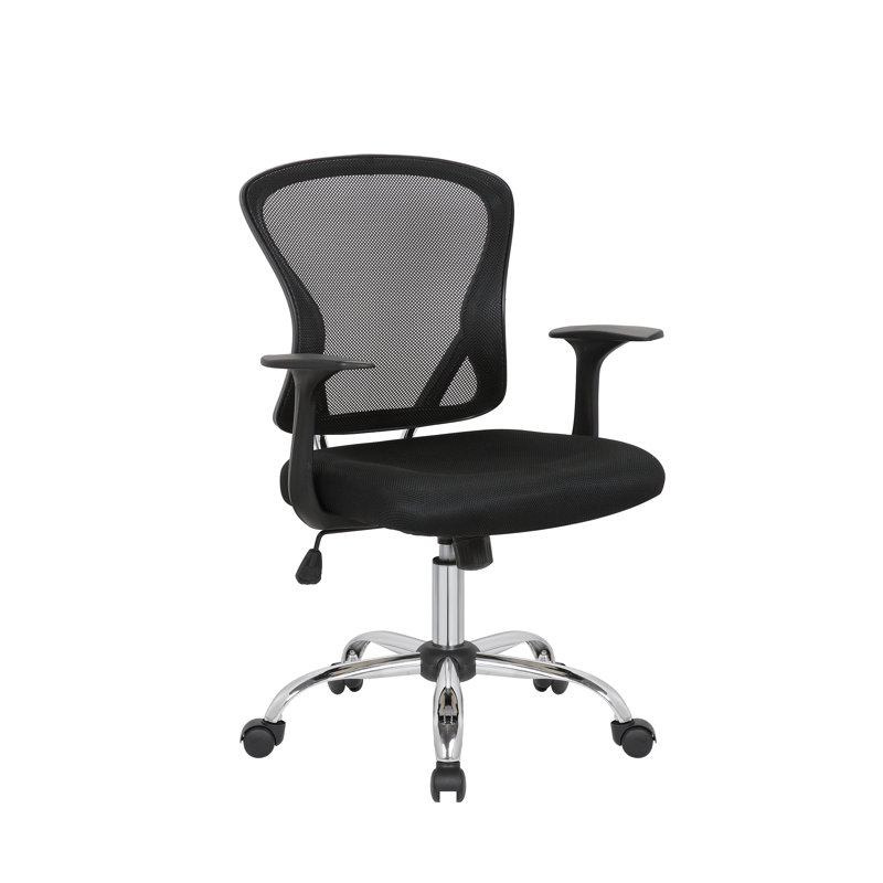 Chaise de travail en filet Crenguta, Noir, Fixe