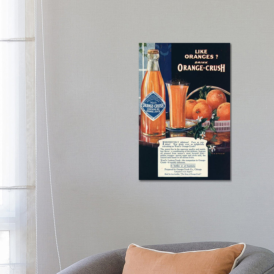 1920s Orange Crush Magazine Advert by The Advertising Archives - No Frame Gallery-Wrapped Canvas Giclée on Canvas