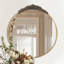 Miroir d'appoint vintage rétro pour entrée avec décor de grandes roses détaillées-1010041576-1010041575