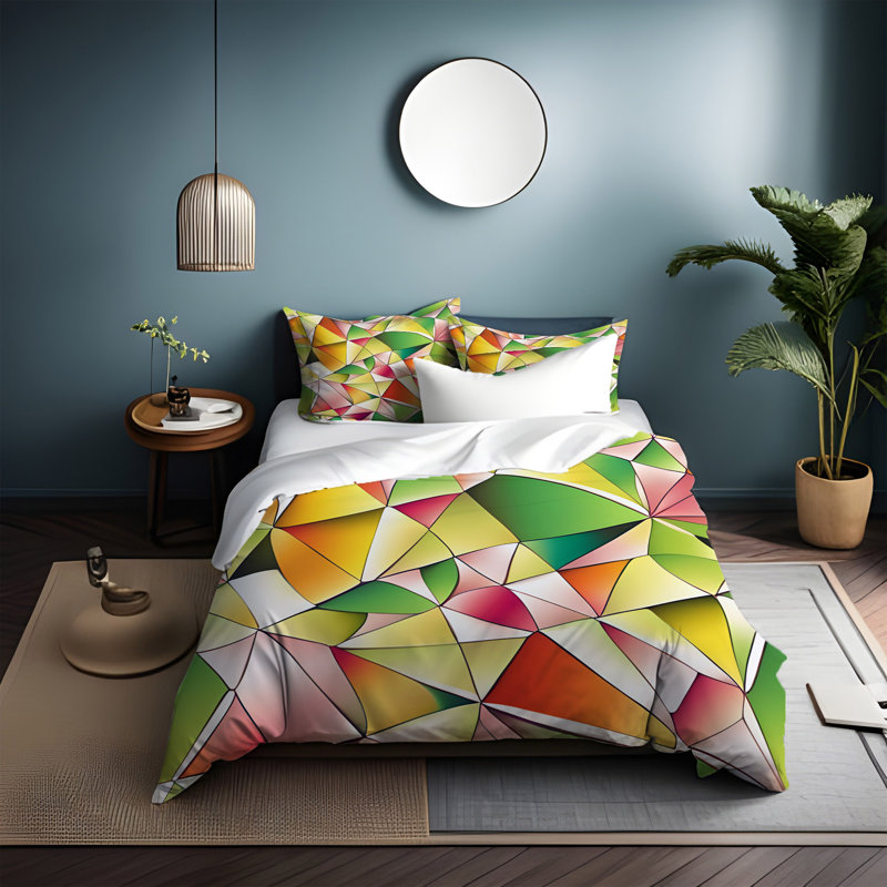 Polyester Abstract Duvet Cover, King Duvet Cover + 2 King Shams
