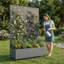 Lit de jardin en métal avec treillis et roues H 6 pi x l 4 pi - gris-1503515745-1503515750