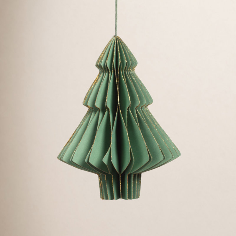 Ensemble de 12 décorations de Noël en forme de déco, Vert, H 5 po x l 4,5 po x P 4,5 po