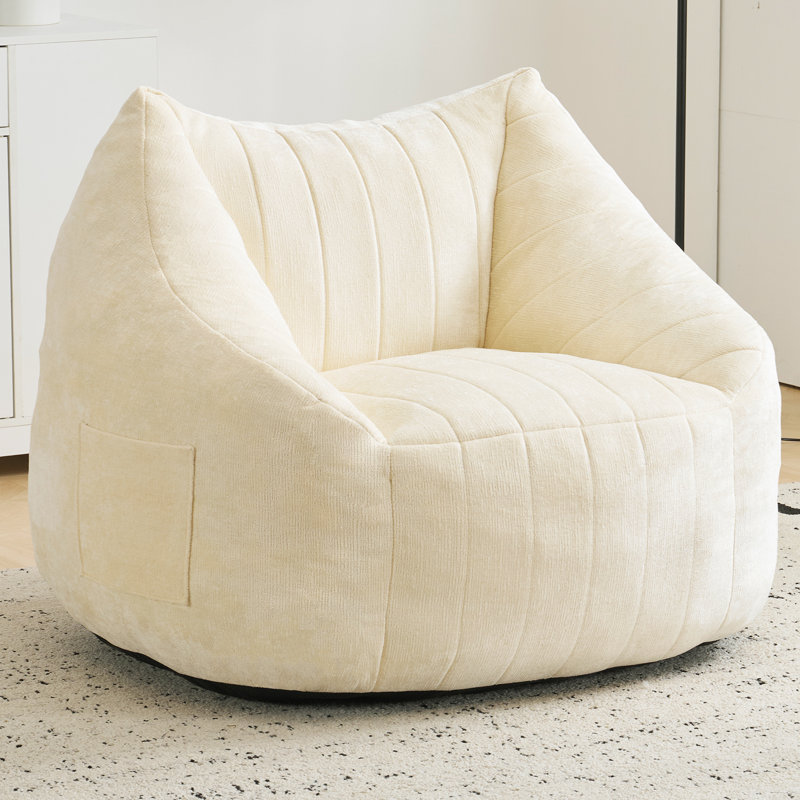Fauteuil à billes géant pour adultes, Chenille beige