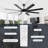 54"/72" Large Ceiling Fan With LED Lights And Remote Control,6-Speed, Reversible Quiet DC Motor, Timer for Indoor/Covered Outdoor-2130112538-2130112532