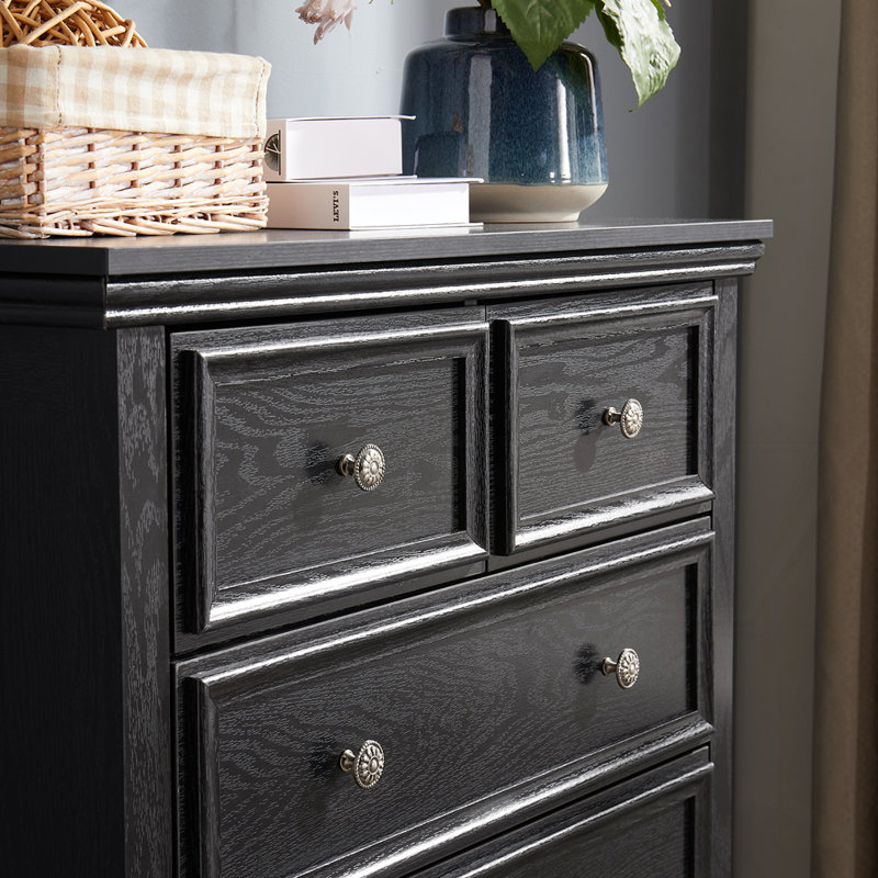 Commode 6 tiroirs Modern, Noir