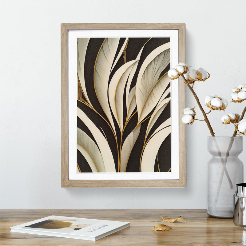 Antique Feathers - Framed Print, 64cm H x 46cm W x 2cm D, Oak Framed
