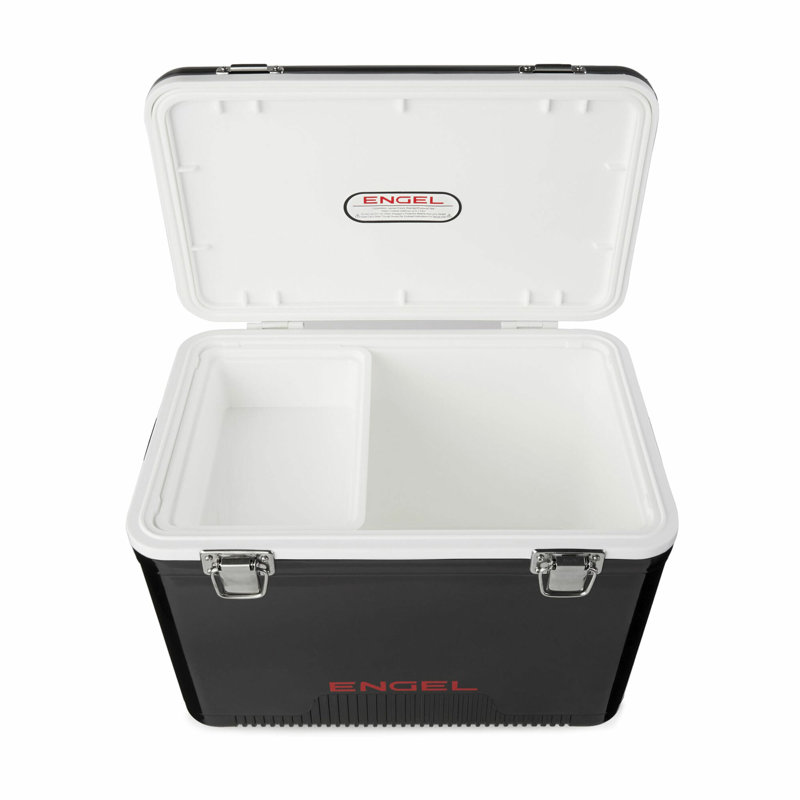 ENGEL 13 Qt Air Tight Dry Box & Insulated Ice Cooler with Shoulder Strap, Black