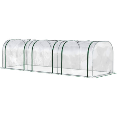 10' X 3' 2.5' Mini Greenhouse, With Zippered Door Access, Waterproof Cover & Heavy-Duty Steel Frame For Extended Gardening Periods Greenhouse By , Effortless Doors, - Den Framework All Plant