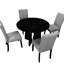 Table de salle à manger ronde 43,3 pouces et chaise rembourrée - ensemble de 4 élégants et modernes, confortable-85445608-85445607