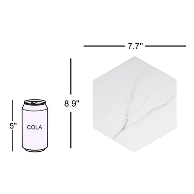 Carrelage mural en porcelaine mat 7,7 po x 8,9 po Elegance Hexagon