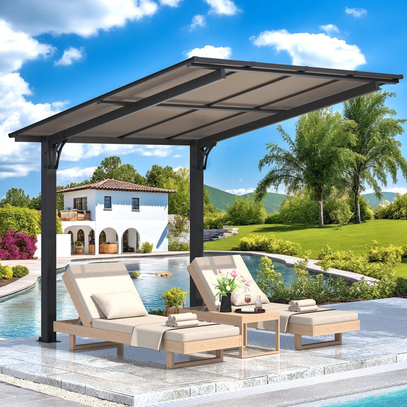 Pergola autoportante pour terrasse, H 94,80 po x l 94,80 po x P 104,40 po