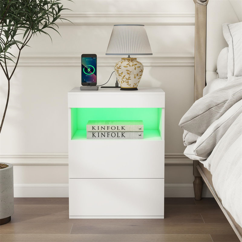 45cm W Manufactured Wood Bedside Table