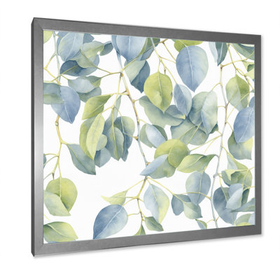 «White Green Minimalisme Eucalyptus Essence II», reproduction sur toile