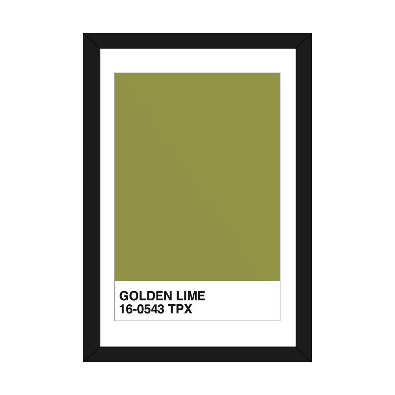 « golden lime 16-0543 tpx », impression sur toile, H 24 po x l 16 po x P 1 po, Papier d'art encadré noir, Blanc