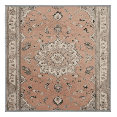 Tapis gris Tabriz lavable à la machine