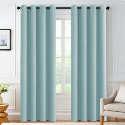 Ensemble de 2 panneaux de rideaux pour chambre / salon - Rideaux obscurcissants et isolants avec œillets
