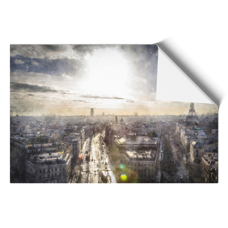 Paris Skyline Painting - Frameless Print, 30cm H x 42cm W x 0.1cm D