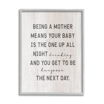 «Being A Mother» (Traduction libre)