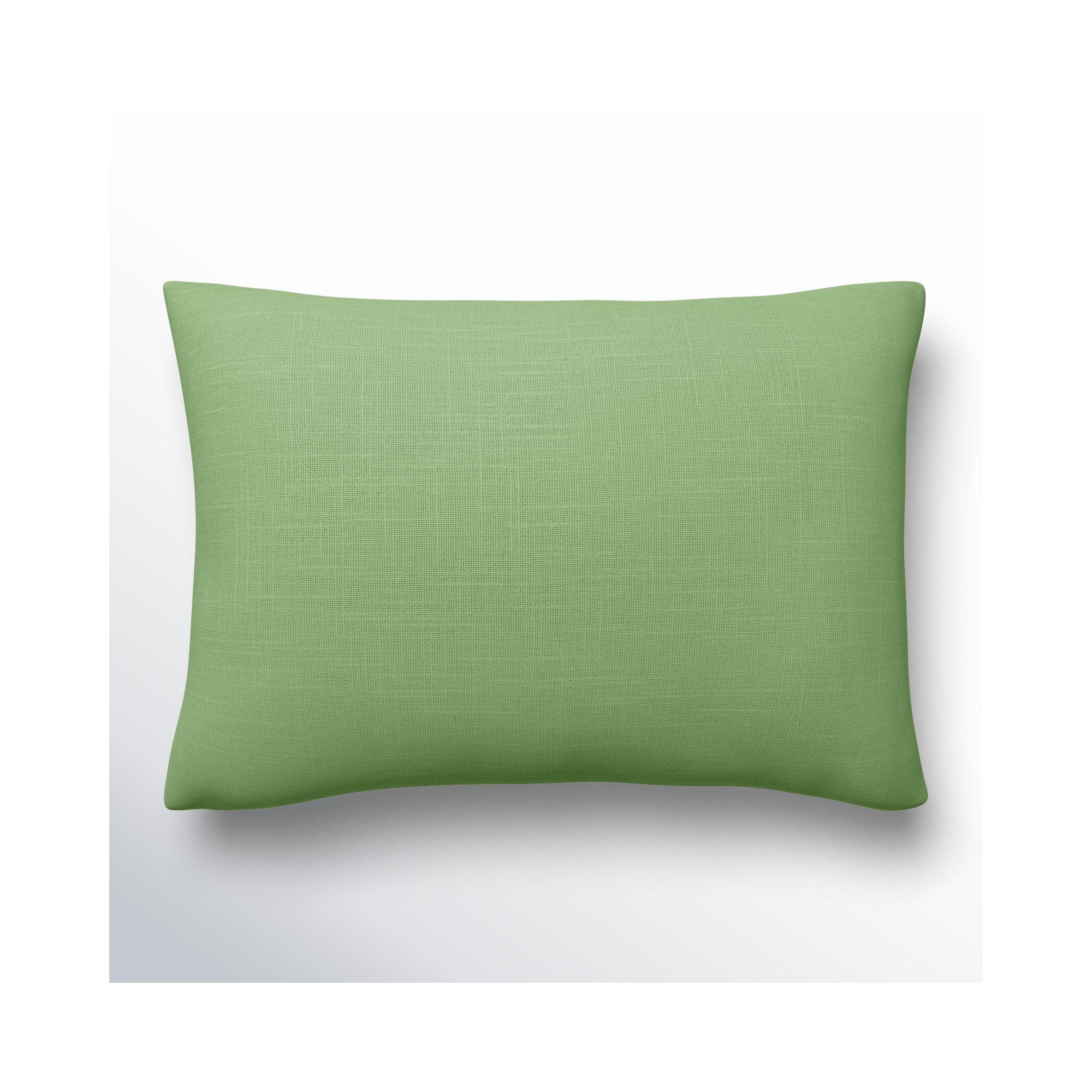 Laurette Cotton Lumbar Pillow Cover, Medium Green, Pillow Cover Only - No Insert
