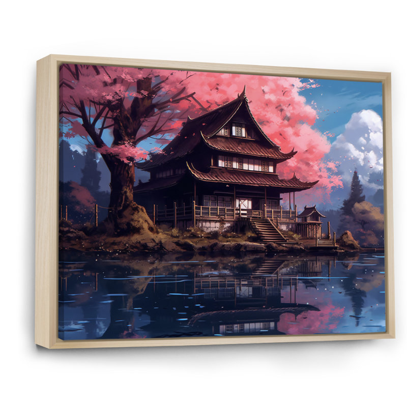 «Cherry Blossom At The Samurai Land» sur toile, Cadre naturel flottant, H 30 po x l 40 po x P 1,5 po