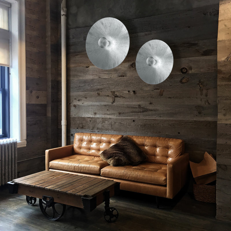 Moon 1-Light Dimmable Flush Mount, 20cm H x 54cm W x 54cm D, Silver