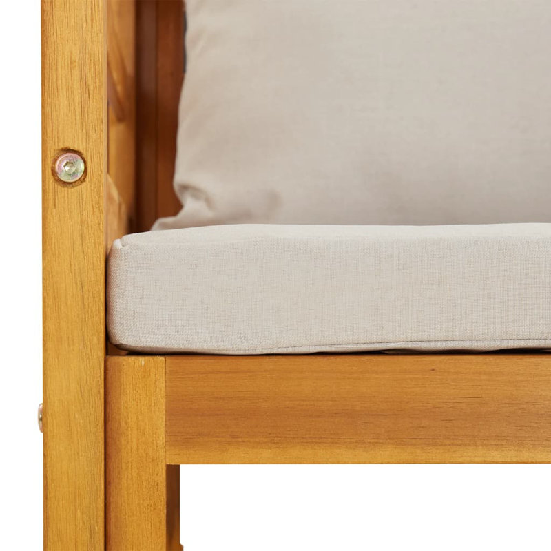 Chaise de patio avec coussins Andrico, Gris clair