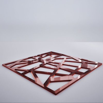 Harrisburg Decorative Fretwork Acrylic Wall Panels,Extra Small, 7 3/8"W x 7 3/8"H x 1/8"T, Rose Gold Mirror