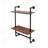 Versatile Industrial Pipe Shelf with Multiple Tiers and Hooks for Various Spaces