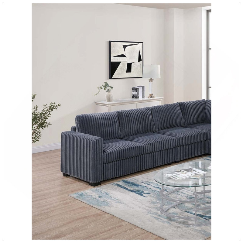 Ensemble de canapé modulaire 4 pièces Elegant, Gris foncé