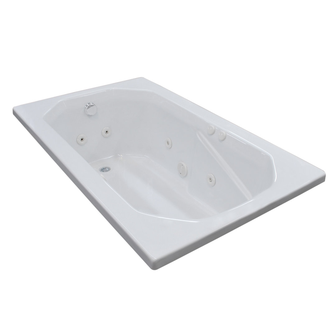 Montserrat 60" x 36" Drop-in Whirlpool Acrylic Bathtub Spa Escapes Drain 