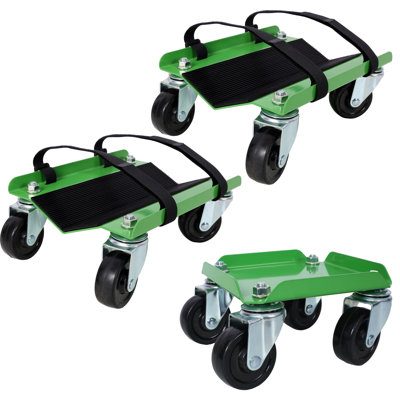 Snowmobile Dolly Heavy Duty Carries Up To 1500Lbs V-Slide With 2.5" Swivel Casters Rubber Pad Protecting Skis And 2 Pairs Of Heavy Duty Straps Firmly Attaching On Skis