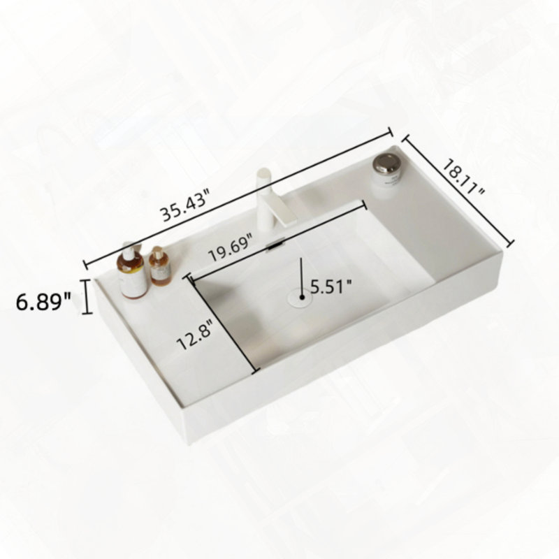 Meuble-lavabo mural avec lavabo vasque, 36"