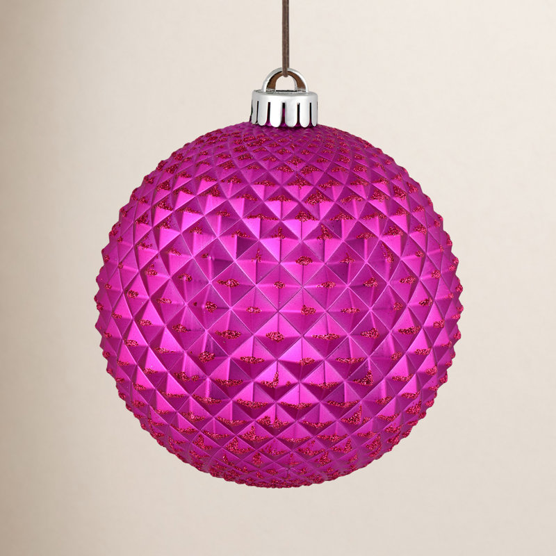 Ornement boule Durian Glitter, Fuchsia