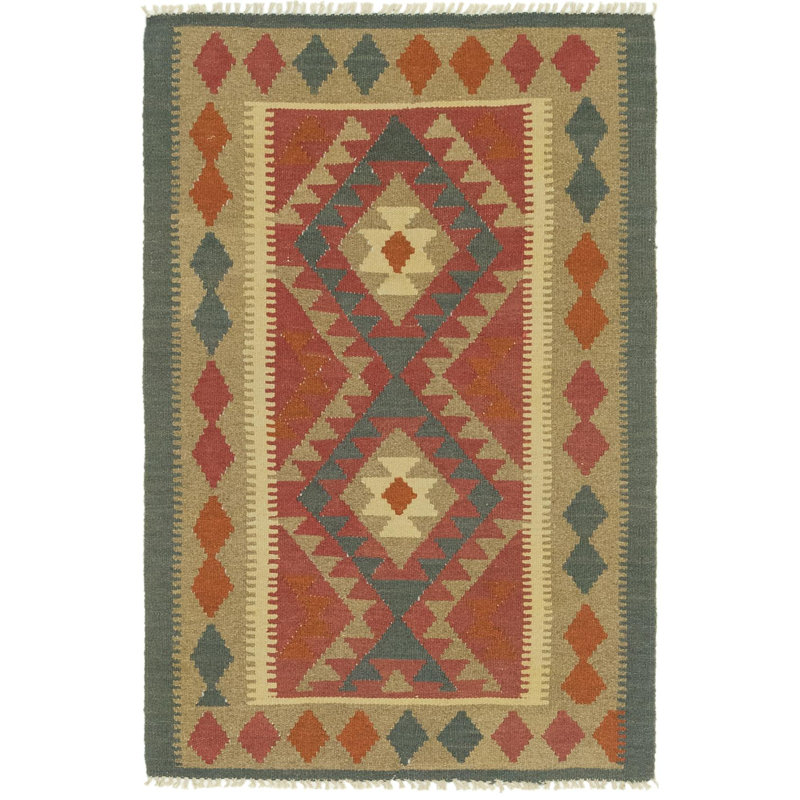 Tapis intérieur en laine 3 pi 2 po x 4 pi 10 po one-of-kind-noué la main Lorain