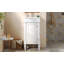 Armoire de salle de bain 18 po style français avec rangement et lavabo en céramique, solution pour petit espace, tablette réglable et charnières à fermeture douce-2121064323