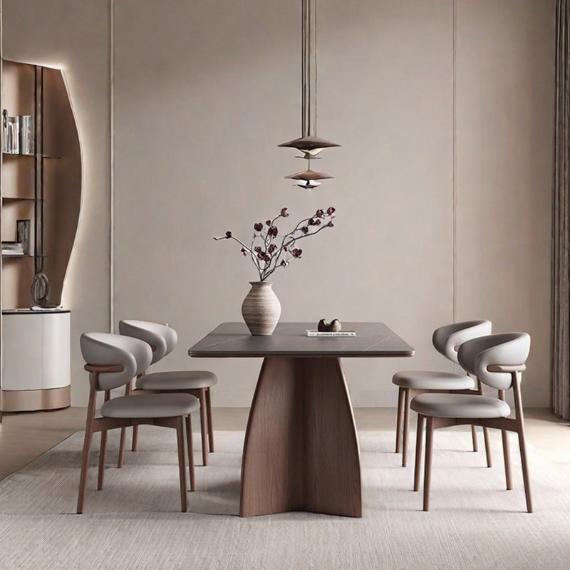 Élégante table et chaises en frêne blanc, H 29,52 po x L 62,99 po x l 31,49 po
