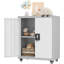 Armoires de garage sur roulettes, petite armoire de rangement avec portes et tablettes réglables, armoires de rangement en métal verrouillables pour le garage-2098772430