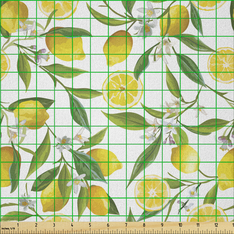 Dakira Exotic Lemon Tree Branches Yummy Delicious Kitchen Gardening Design Fabric