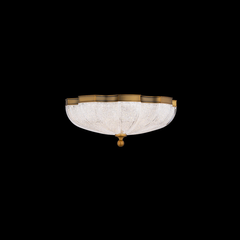 Cupola 1 Light Crystal LED Flush Mount, Aged Brass
