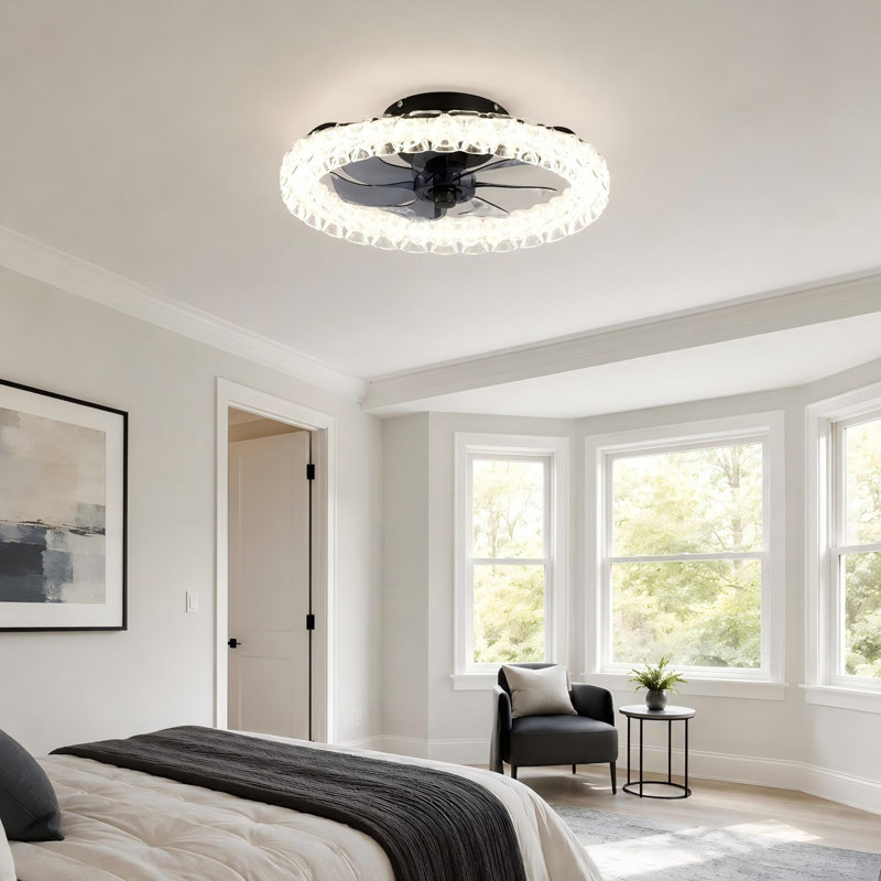 Ventilateur de plafond moderne à profil bas de 20 po avec DEL intégrée