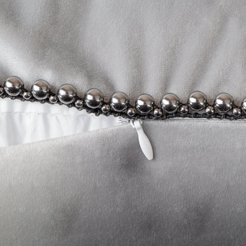 Coussin décoratif en velours, Gris foncé, Housse de coussin et insert