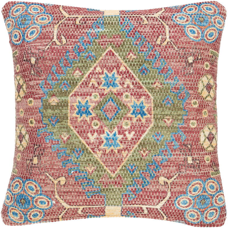 Devonshire Throw Pillow, Bright Red, Down, 26" H x 26" W
