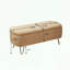Banc de rangement avec repose-pieds avec fausse fourrure et pieds dorés