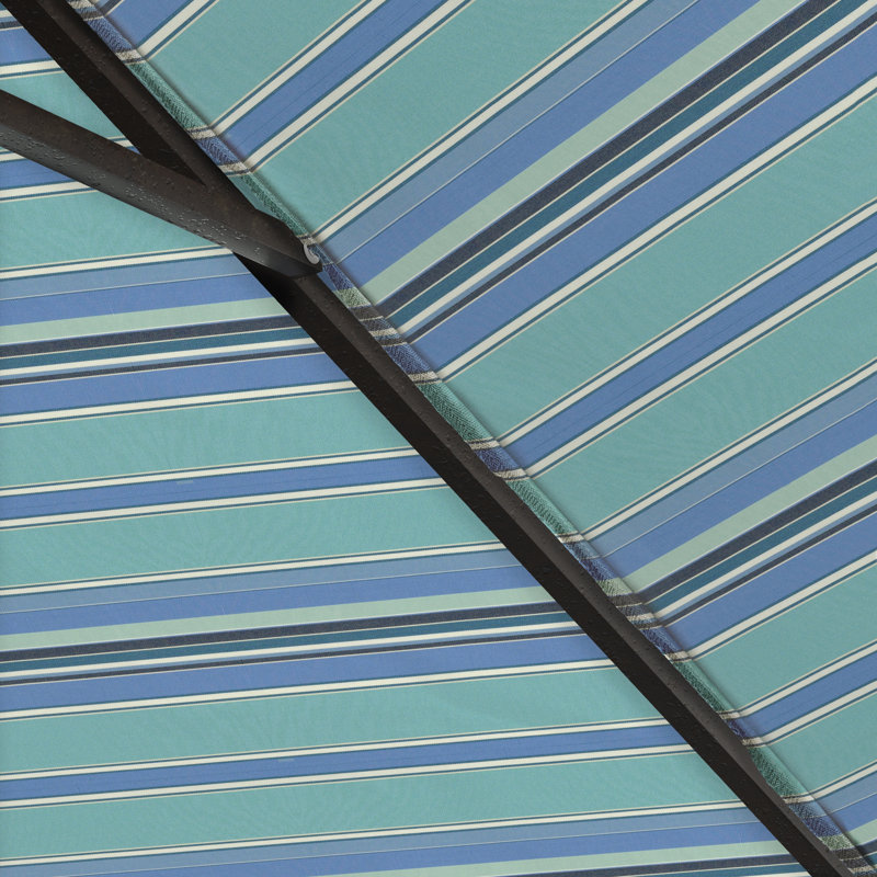 Parasol en porte-à-faux octogonal 9 pi Jiles, Sunbrella® Dolce à rayures oasis