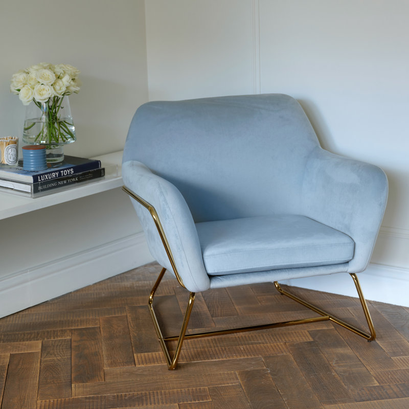 CHARLES ACCENT ARMCHAIR, Beige, Gold