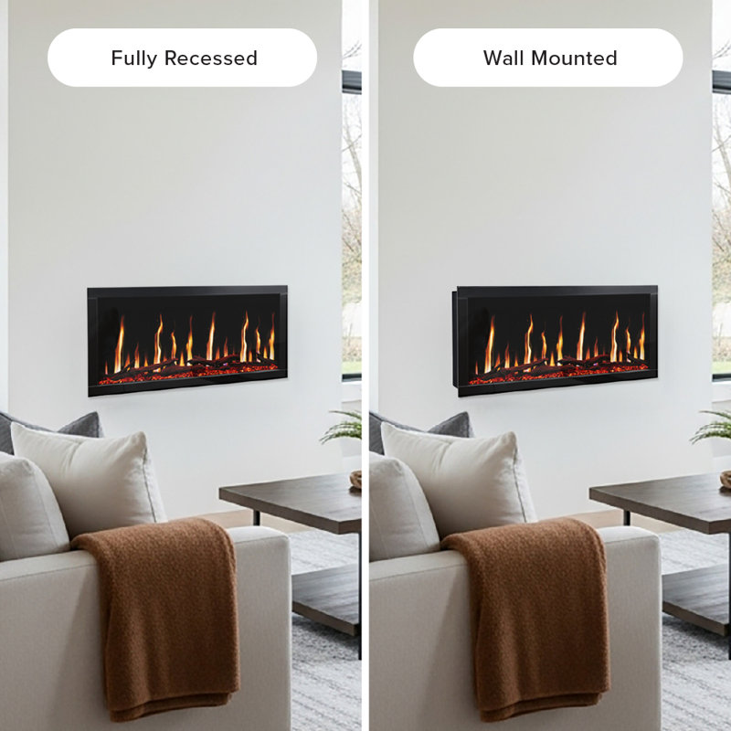 Luxe Electric Smart Fireplace with Heat, 46"