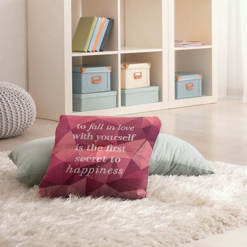 Loving Yourself Throw Pillow, 26" H x 26" W, Pink Tourmaline