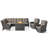 Dahlyla 8- Person Outdoor PE Wicker Sectional Seating Group with Fire Pit Table and Cushions-204568403-204568400